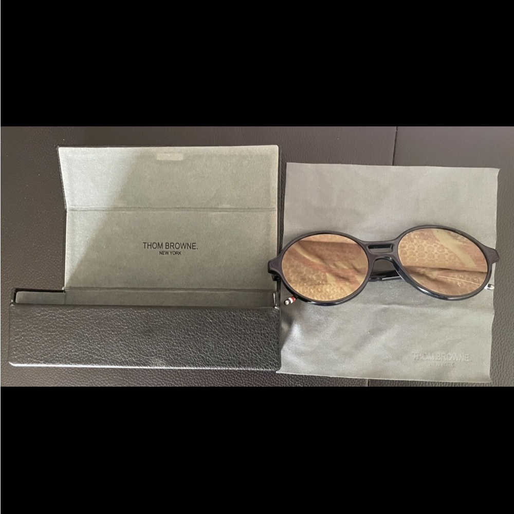 Thom Browne Black and Gold Sunglasses